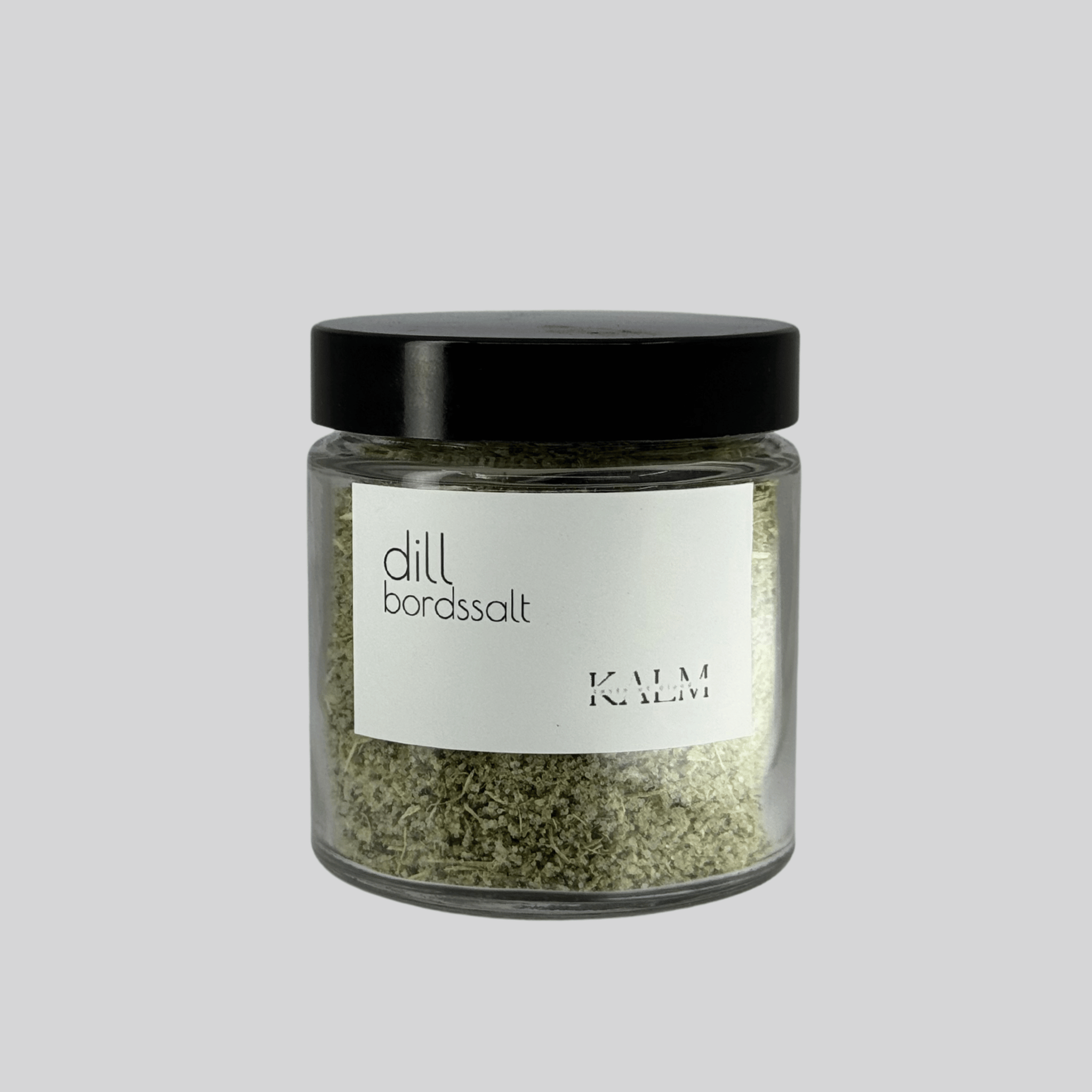 Burk med Dill bordssalt från Kalm Taste – handgjort örtsalt med Ölandsodlad dill och havssalt, perfekt till fisk, potatis och klassiska svenska rätter.
