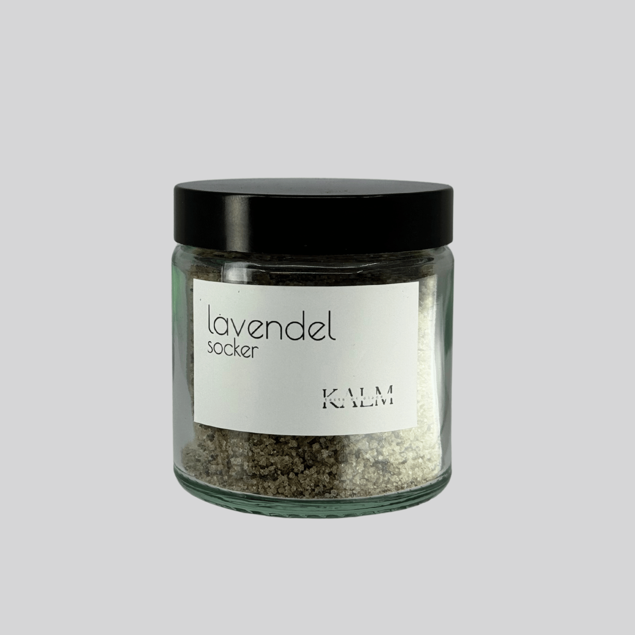 burk med Lavendelsocker från Kalm Taste – handgjort smaksatt socker med torkad lavendel, perfekt till pannacotta, lemonad, småkakor och cocktails