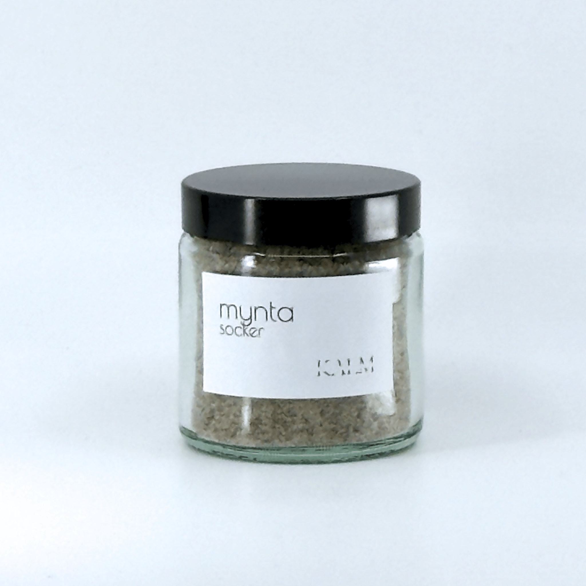 Kalm Taste Myntasocker – handgjort svenskt socker smaksatt med torkad mynta från Öland, frisk och aromatisk sockerblandning.